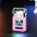 Transparent Dual Arc Plasma Lighter Windproof Electric Pulse Lighter Type-C Fast Rechargeable Portable Gift for Camping Candles