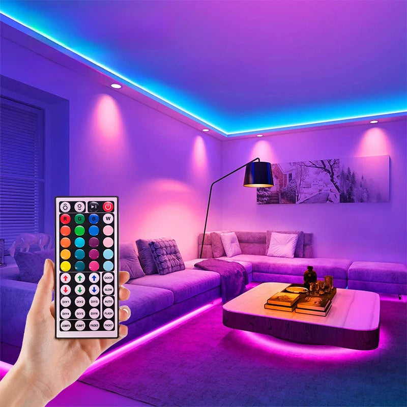 GREATWALL IR44K 5050 LED strip 32.8f/16.4 feet Halloween Christmas decoration DC LED neon light RGB flexible light configuration