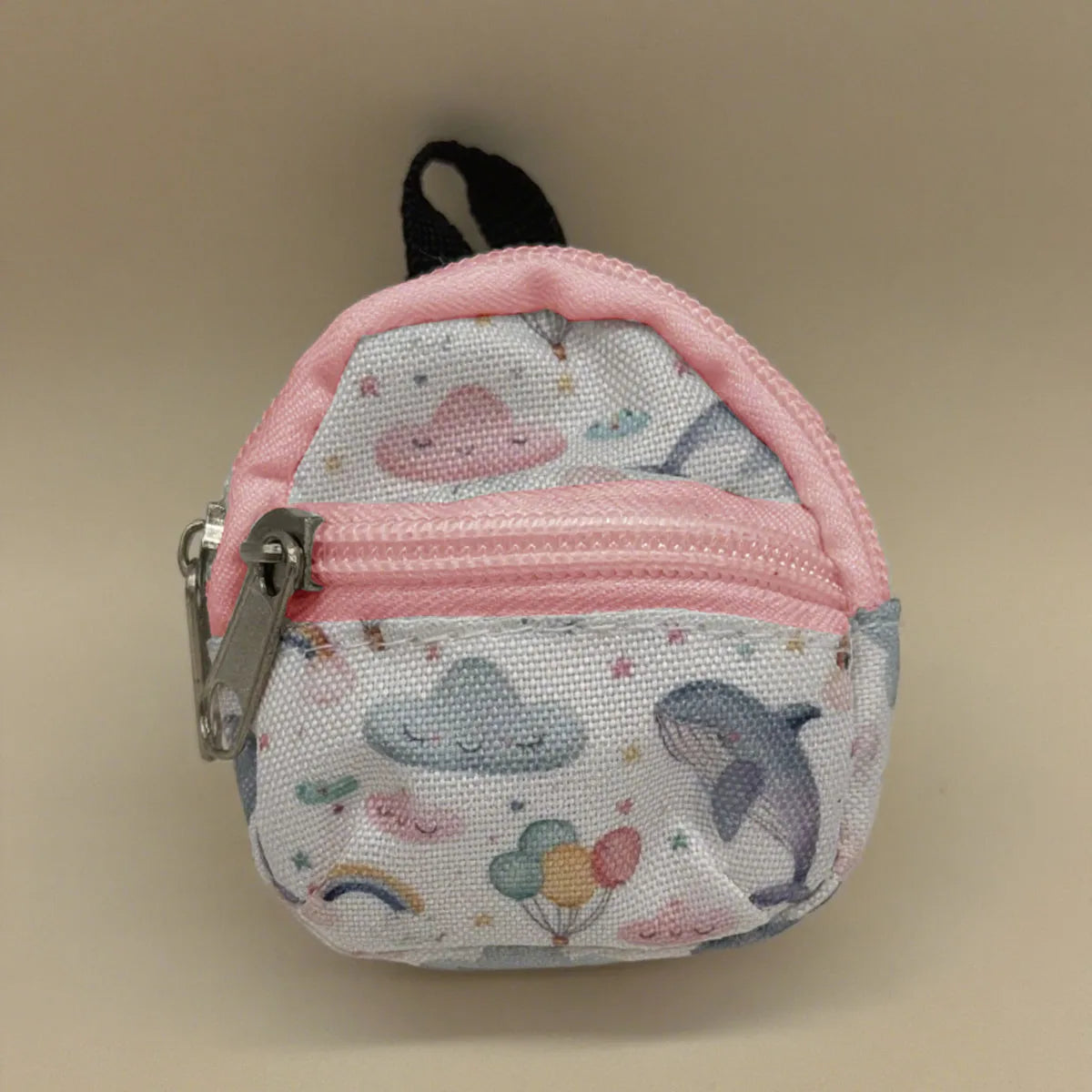 Double-shoulder zipper small coin wallet, key bag mini backpack pendant, toy decoration small bag，1 PC