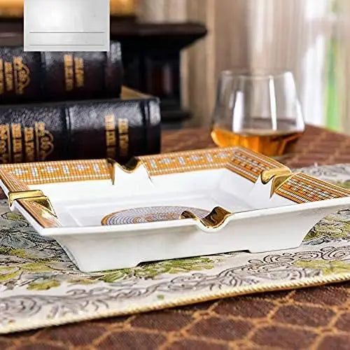Elegant Cigar Ashtray for Indoor Outdoor Use, Desktop Smoking Ash Tray Home Office Decoration