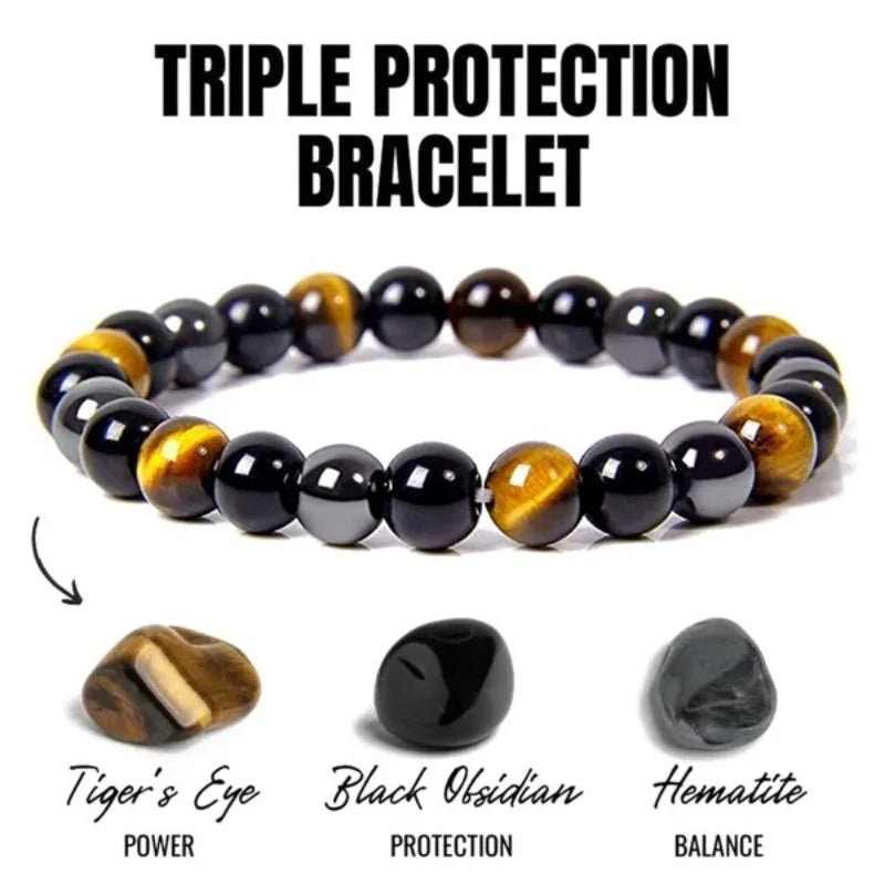Hanging bracelet - Tiger Eye fashion for both men and women. Stone round beads. Tiger Eye stone bracelet.