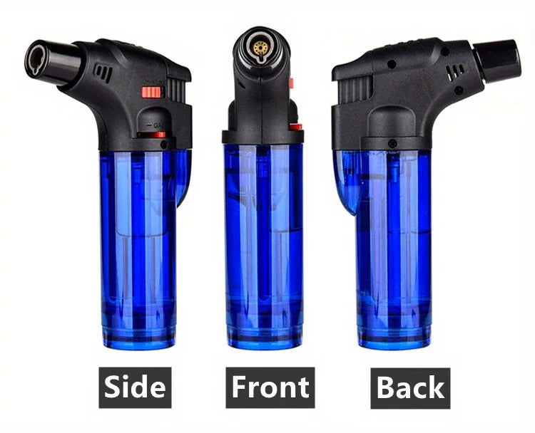 2PCS Butane Torch Lighter Refillable Jet Flame Lighter Windproof Safe Multi-purpose Lighter for Candles Fireplace Campfire Grill