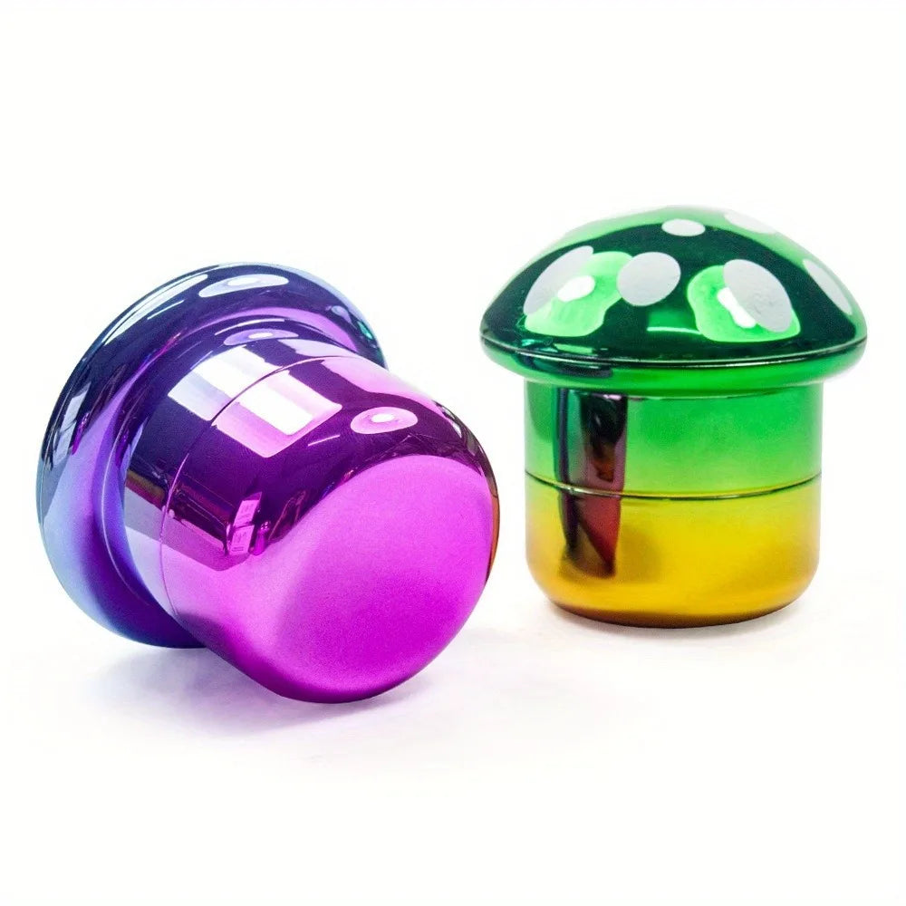 70mm Portable 4-Layers Mushroom Smoke Grinder Manual Spice, Tobacco Grinder Tools Smoking Cigarette Accessories Mill Pepper Pot