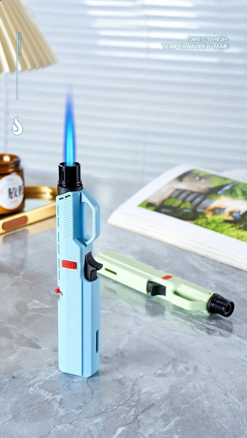 Portable 1800° Torch Jet Lighter Windproof Blue Flame 360 ° Reversible Ignition Butane Igniter for Kitchen BBQ Men's Gift