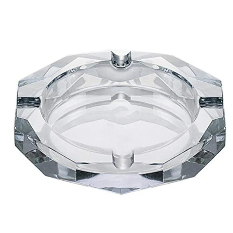 Crystal Glass Ashtray, Octagon Ash tray Cigar Cigarettes Ashtray Holder Office Home Desktop Tabletop Decoration