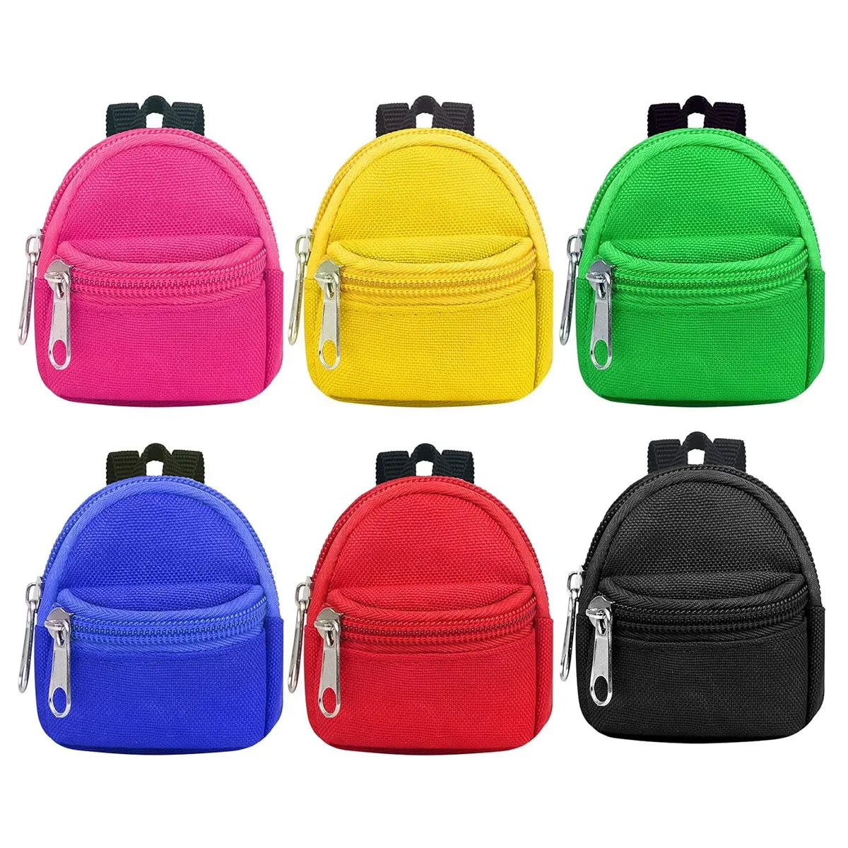 Double-shoulder zipper small coin wallet, key bag mini backpack pendant, toy decoration small bag，1 PC