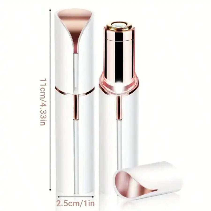 Women's Facial Hair Remover, Mini Epilator, Electric Shaver Portable Bikini Trimmer, Suitable For Lip, Chin, Underarm, Peach Fuzz, Fingers, Neck, Cheeks, USB Rechargeable (Gold And White)