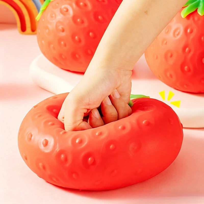 Slow-Rebound Strawberry Stress-Relief Toy – Moldable Stress Ball, Suitable for Adults and as a Gift for Friends