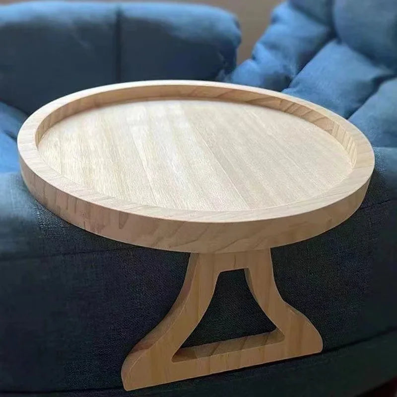 Natural Wooden Sofa Tray Couch Arm Desk Clip On Foldable Sofa Tray Table Practical TV Snack Tray for Remote Control Coffee Snack