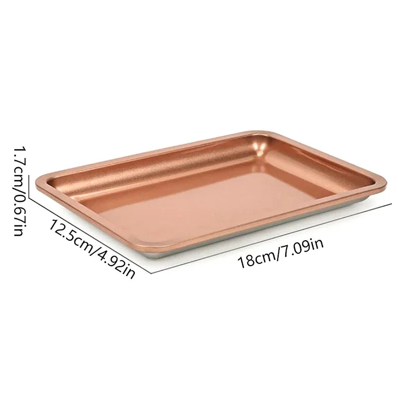 Stainless Steel Cosmetic Storage Tray Jewelry Tray Plate Doctor Surgical Tray Desktop Storage Tool Metal Fack Nail Art Tray