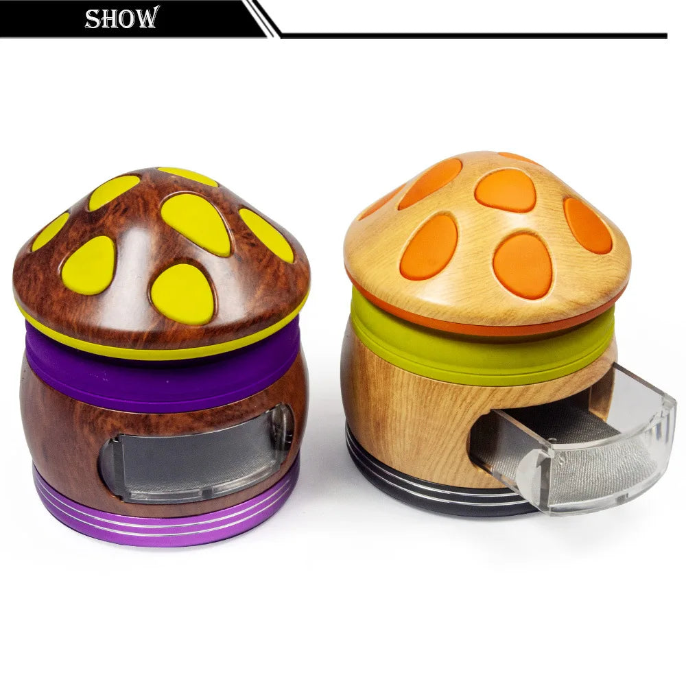 Mushroom Zinc Alloy Metal Plastic Smoke Grinder 4 layers Grinder Tobacco Grinder Smoking Accessories Gadgets for Men