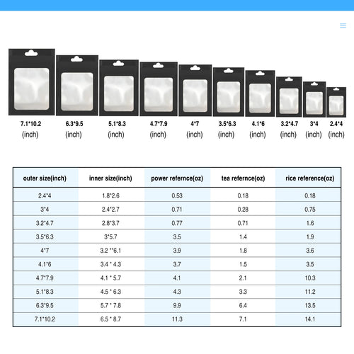 100Pcs Matte Black Mylar Foil Zip Lock Bag for iphone 14 pro case Hang Hole Reusable Tear Notch Food Storage Packaging Pouches