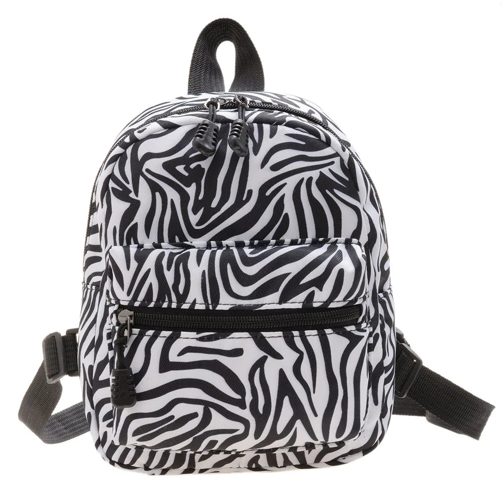 Stylish Women Backpack Preppy Style Animal Pattern Printing Nylon Handbags Leisure Student School Large Knapsacks Backpacks