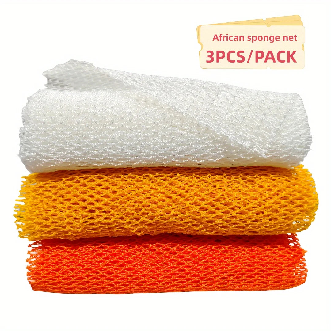 3pcs,African net Sponge,African exfoliating net,African Bathing Sponge,African wash net, African Ghana Sapos scrubbing washcloth