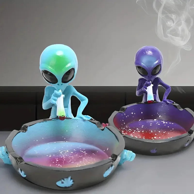 Decoration Tabletop Ashtray Resin Hiphop Container Retro Vintage Home Office Bar Ornament Crafts Man Smoking Accessories