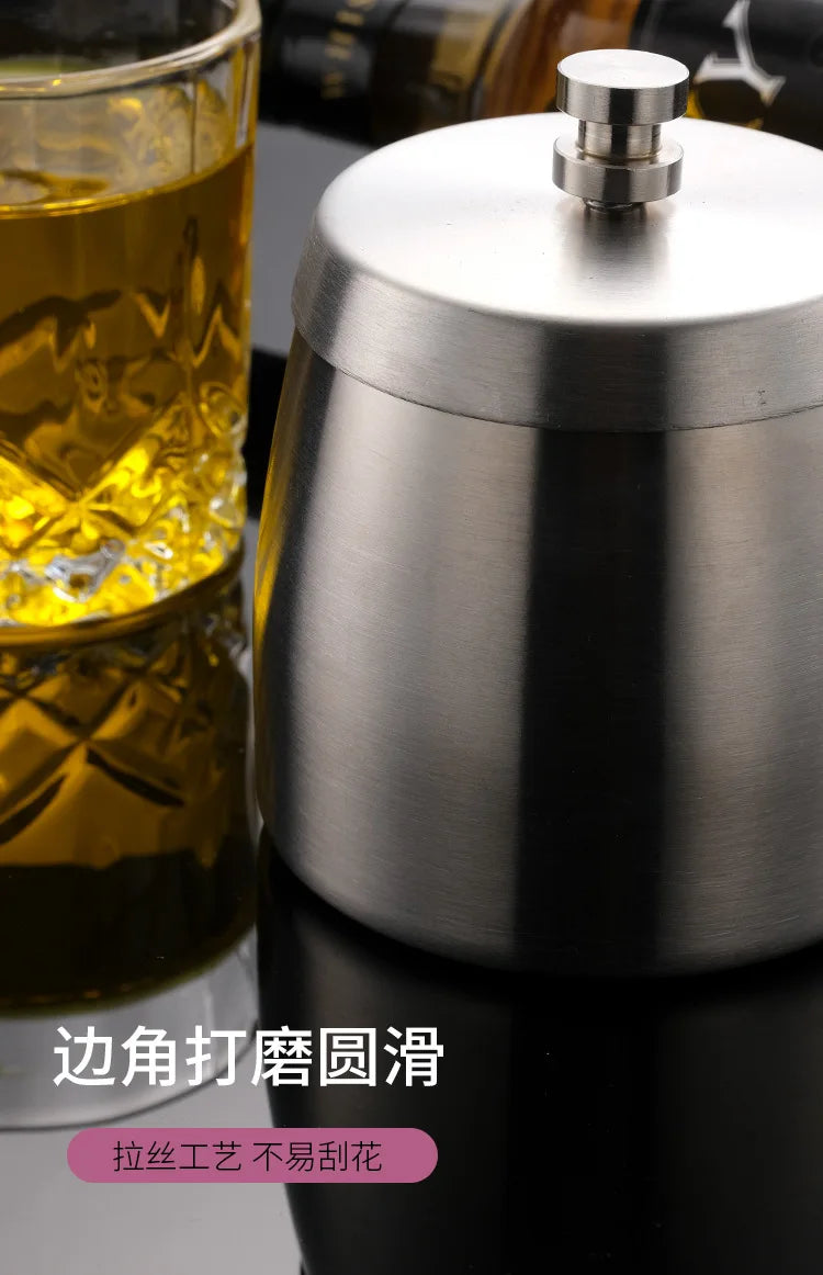 Portable Stainless Steel Ashtray U Groove, Creative Cigar Ashtrays with Cover, Windproof Smokeless Ashtray for Household Hotel