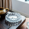 Elegant Crystal Glass Ashtray - Thick Round Design, Durable & Stylish for Home, Office, or Hotel Use | Perfect for Indoor Decor