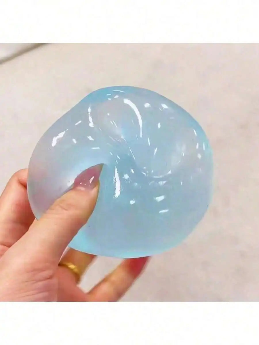 1/2pcs Moldable Slow Rebound Blue Coconut Oil Handmade Squeezing Ball, 6cm Round Malt Stress Relief Squeeze Toy