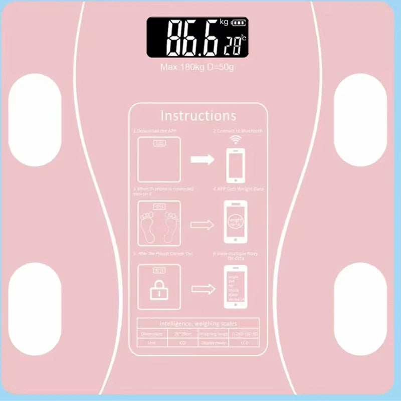 Smart Bluetooth Body Fat Scale, Digital Bathroom Weight Scale with App for Body Composition Analysis & Health Tracking
