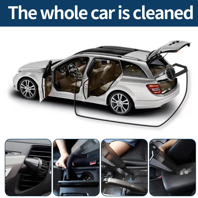 Car vacuum cleaner, portable 35000pa high suction wet and dry vacuum cleaner, car 12V cigarette lighter socket