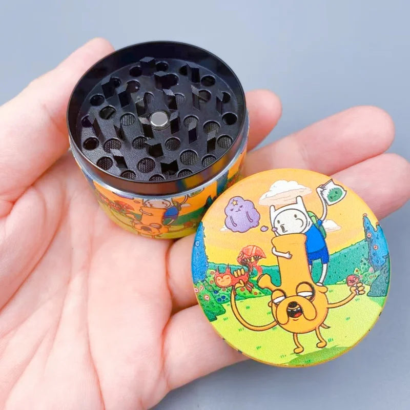 2inch Cartoon Herb Grinder Metal 4-Layer Manual Spice Mortar Pestle Pepper Mill Raw Grass Tobacco Grinder Smoking Accessories