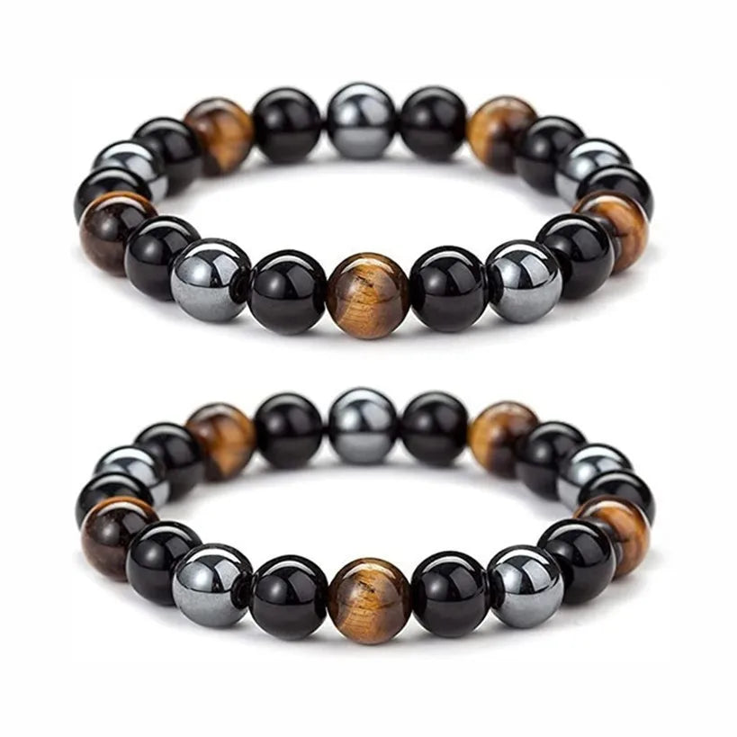 Hanging bracelet - Tiger Eye fashion for both men and women. Stone round beads. Tiger Eye stone bracelet.