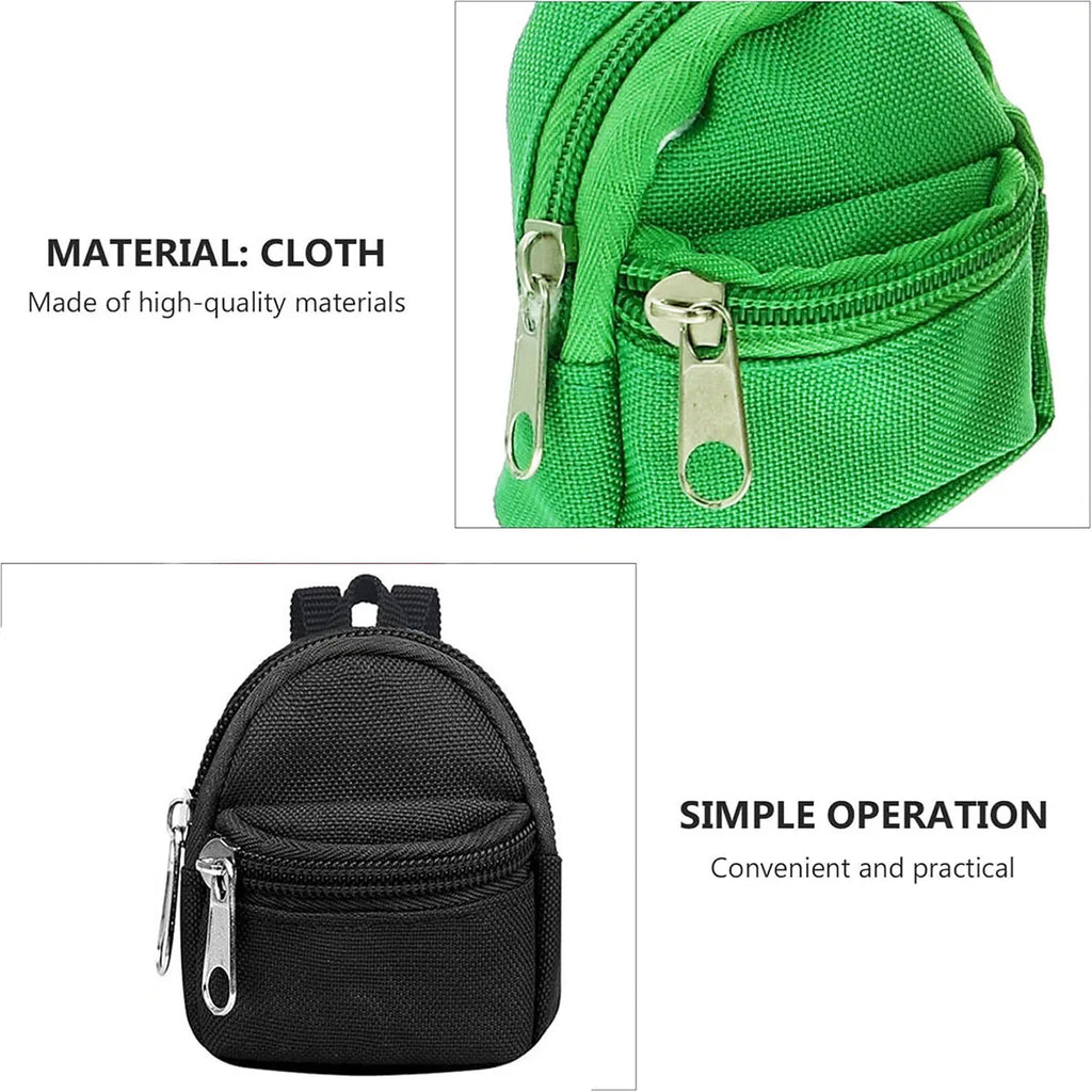 Double-shoulder zipper small coin wallet, key bag mini backpack pendant, toy decoration small bag，1 PC