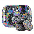 2 Pieces Metal Grinder Rolling Tray Matching Set