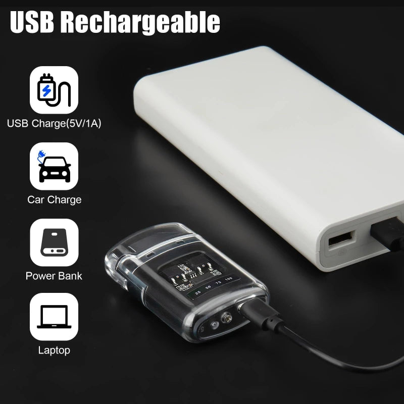 Transparent Dual Arc Plasma Lighter Windproof Electric Pulse Lighter Type-C Fast Rechargeable Portable Gift for Camping Candles