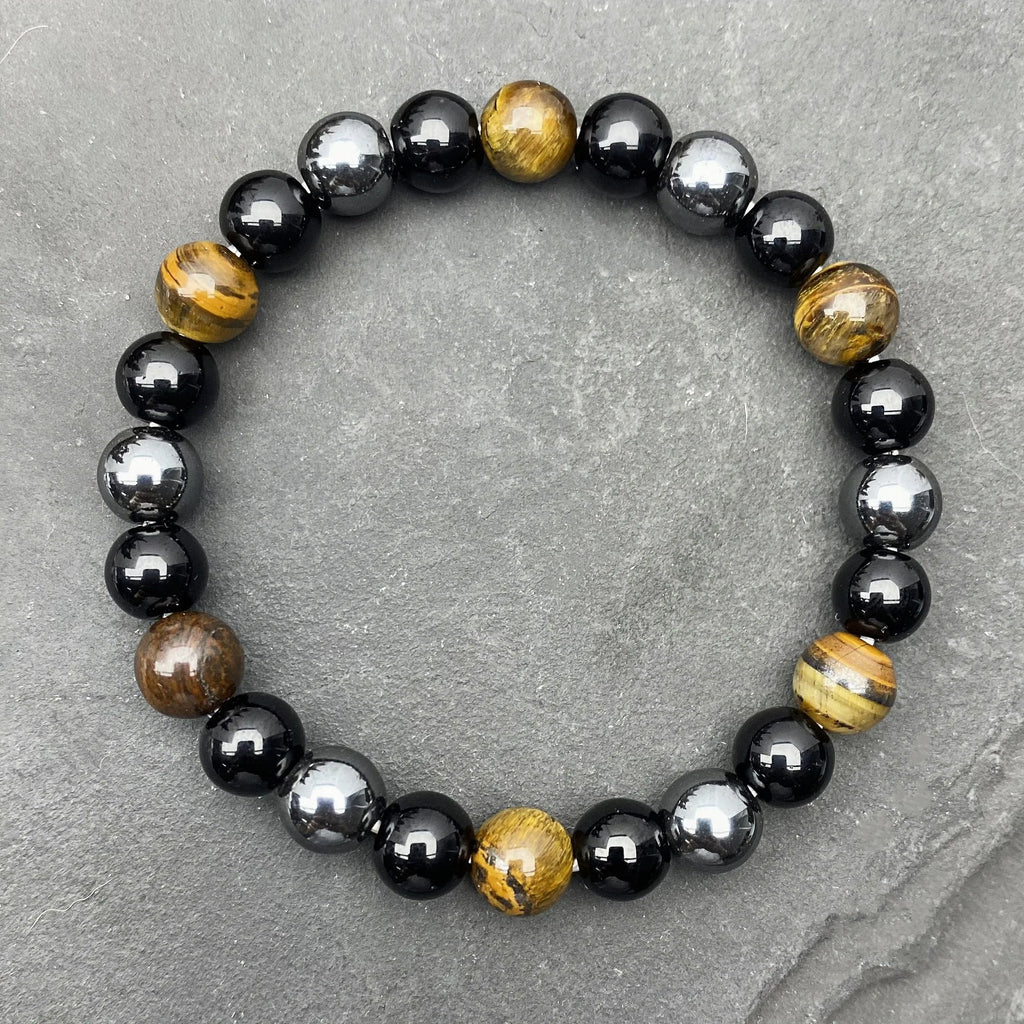 Hanging bracelet - Tiger Eye fashion for both men and women. Stone round beads. Tiger Eye stone bracelet.