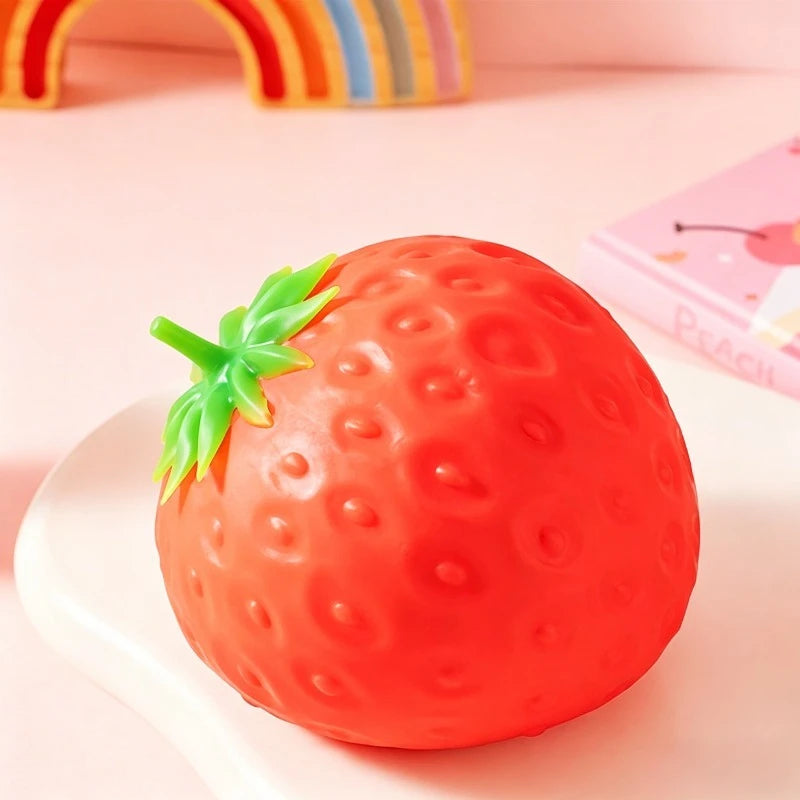 Slow-Rebound Strawberry Stress-Relief Toy – Moldable Stress Ball, Suitable for Adults and as a Gift for Friends