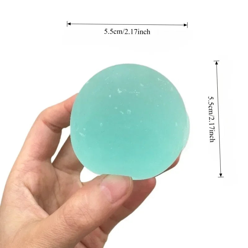 Soft Pink Mochi Squishy Toy, Blue Maltose Sensory Squeeze Ball, Coconut Oil Slow-Rebound Decompression Fidget Toy Xmas Gift