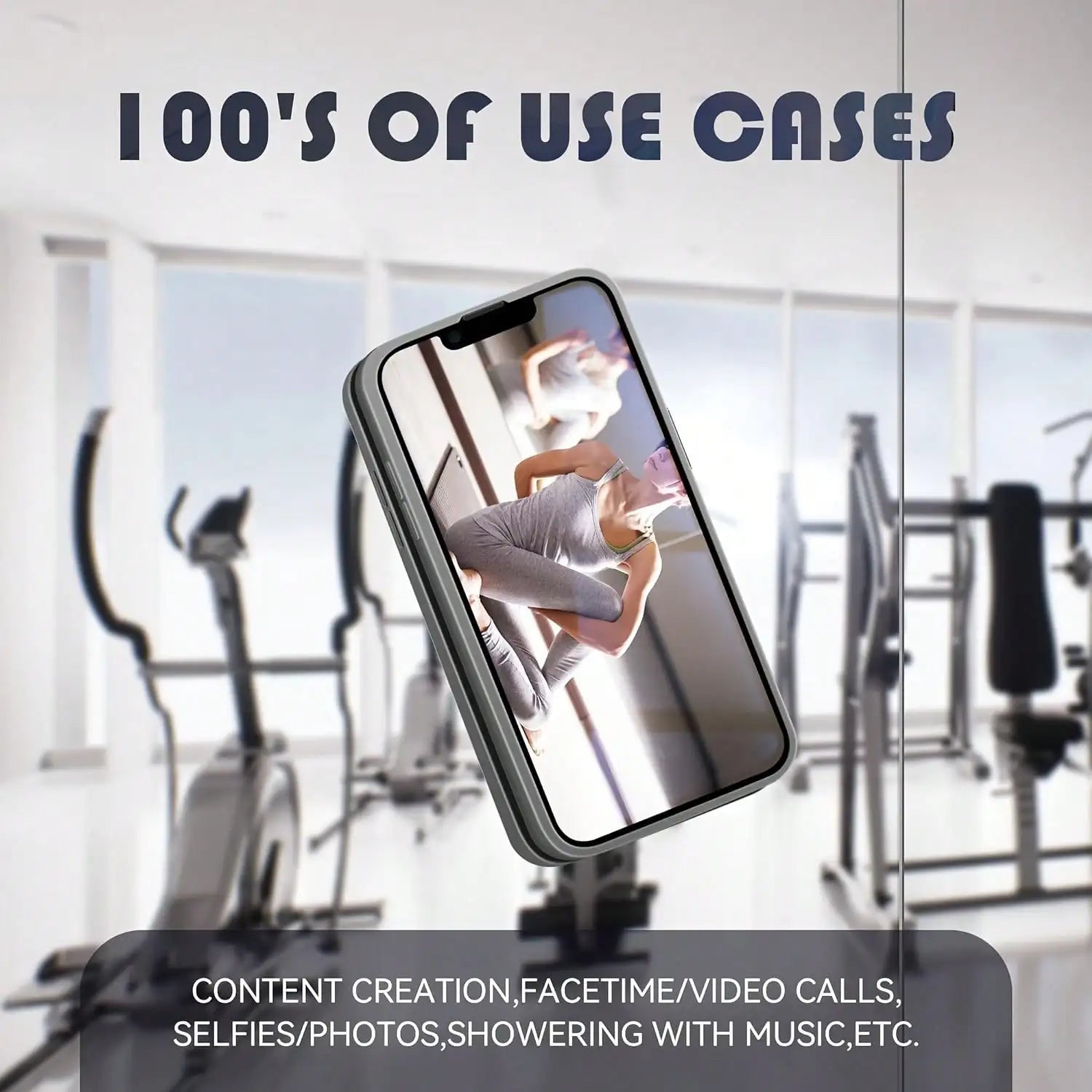 5-Piece Silicone Phone Grip Set - Suction Cup Adhesive for iPhone & Android, Hands-Free Stand with Mirror for Selfies & Videos