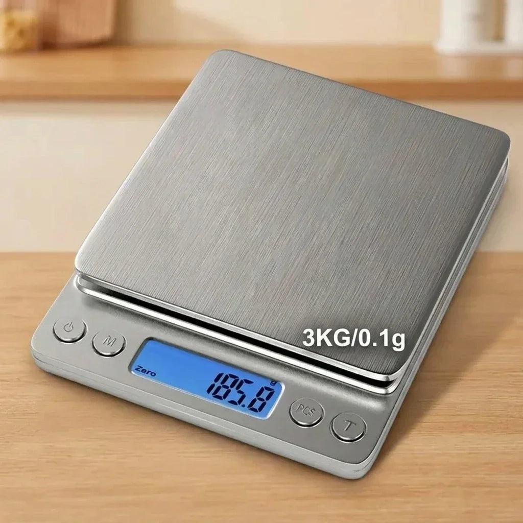 Digital Kitchen Scale Stainless Steel Food Scale with LCD Display for Precise Weighing