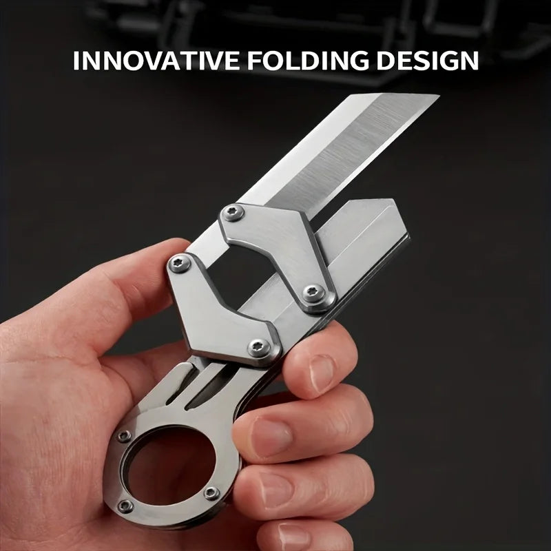 Stainless Steel Folding Knife - Ergonomic, Anti - Slip, Locking - For Outdoor, EDC, and as a Men's Gift