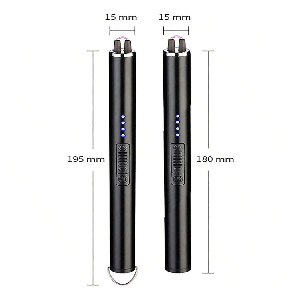 Random color - 2pc Windproof Kitchen Electric USB Lighter Long Candle BBQ  Camping Rechargeable Arc Flameless Plasma Lighter