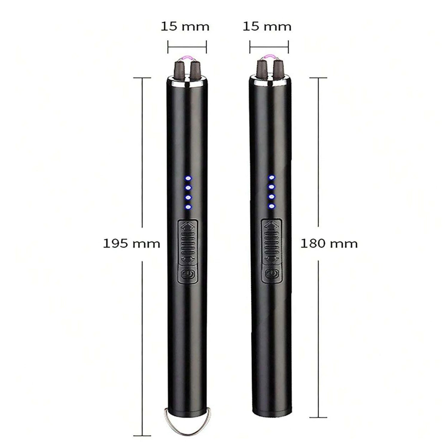 Random color - 2pc Windproof Kitchen Electric USB Lighter Long Candle BBQ  Camping Rechargeable Arc Flameless Plasma Lighter