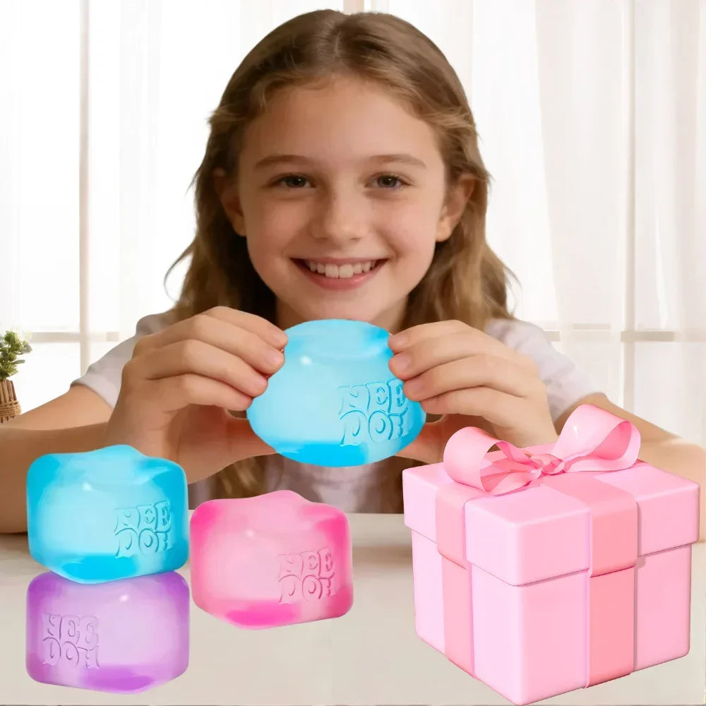 @ Trending Nee Doh Jellyfish & Cube Squish Toy, Soft Jelly Squeeze Stress Relief Fidget Toy, Sensory NeeDoh for Kids & Adults ##