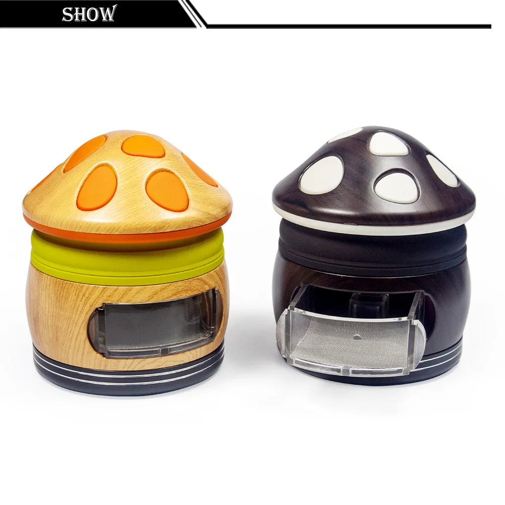 Mushroom Zinc Alloy Metal Plastic Smoke Grinder 4 layers Grinder Tobacco Grinder Smoking Accessories Gadgets for Men