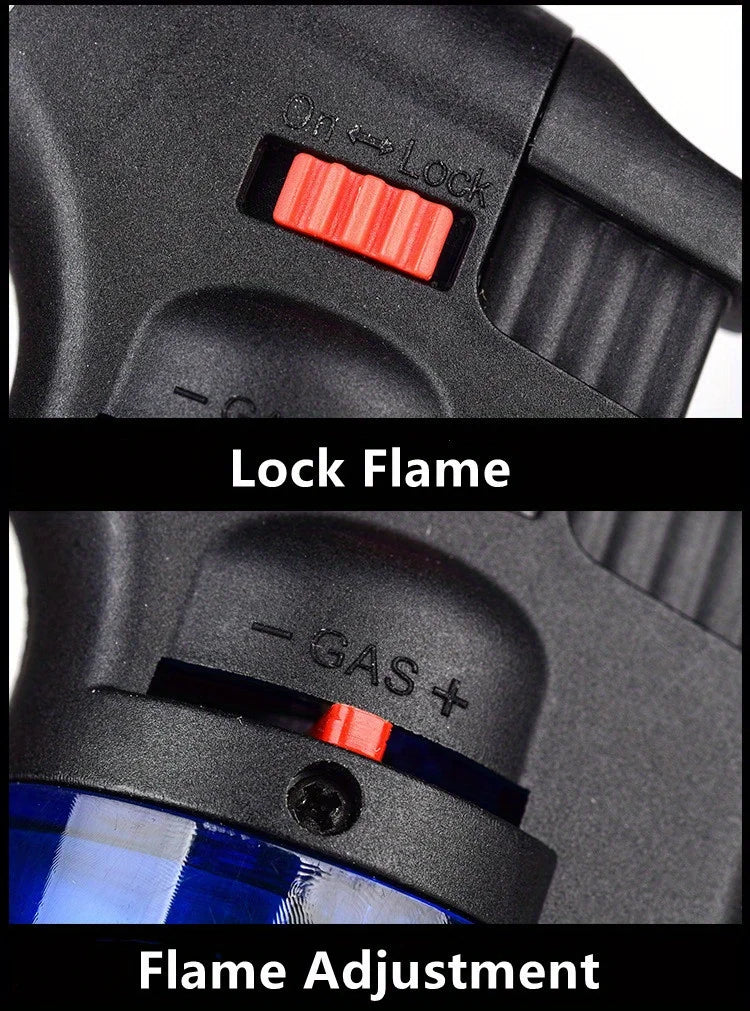 2PCS Butane Torch Lighter Refillable Jet Flame Lighter Windproof Safe Multi-purpose Lighter for Candles Fireplace Campfire Grill