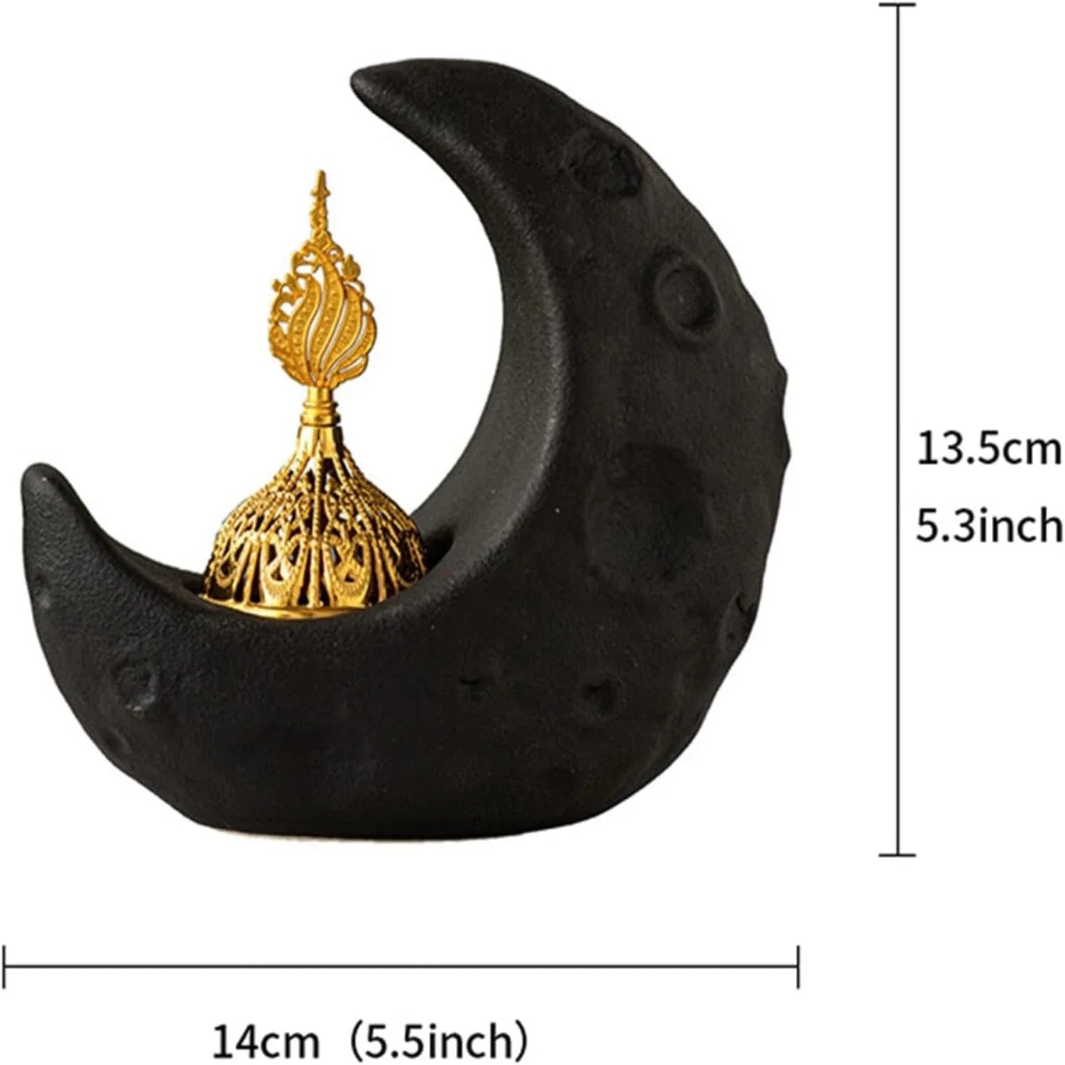 Moon Burner Ceramic Fountain Holder Yoga Meditation Decor Moon Decor Yellow Incense sticks Coil incense burners Insense holder