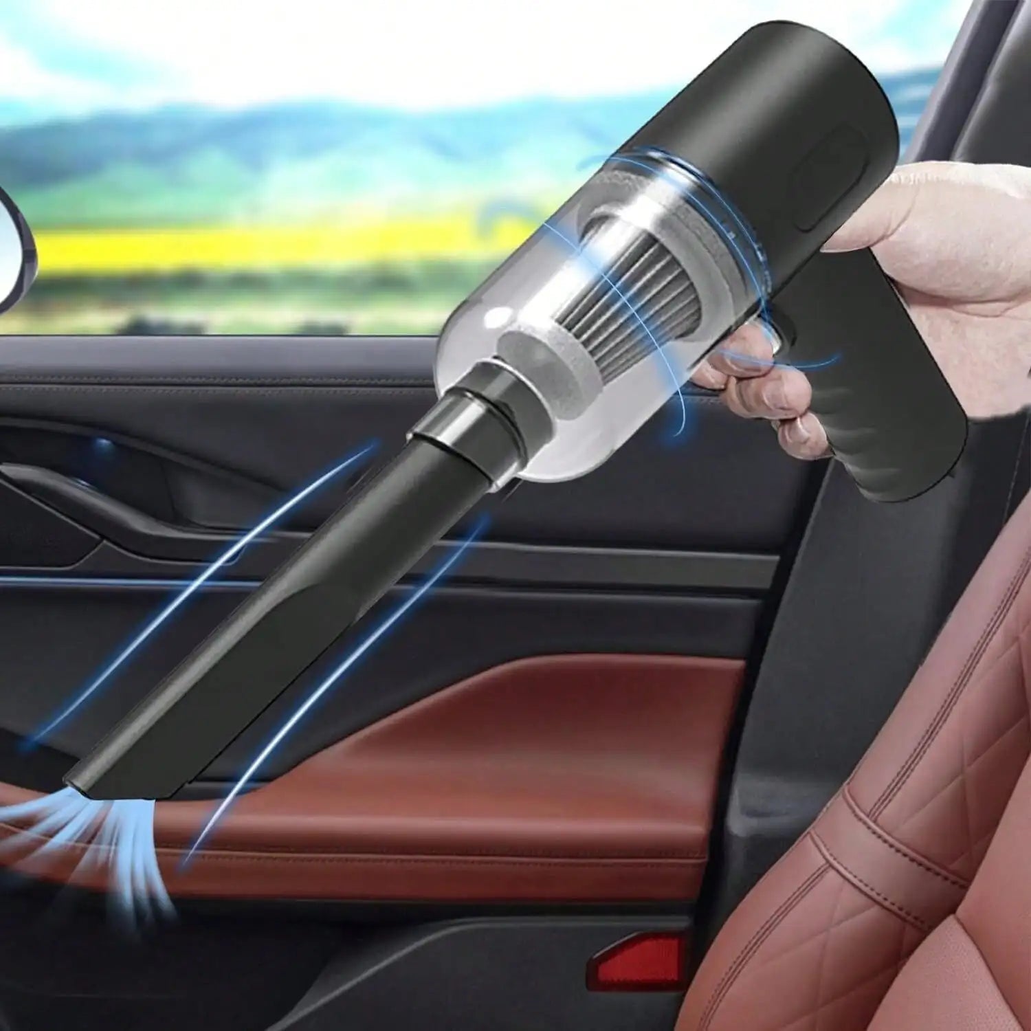 Multi Functional Ultra Quiet Portable Car Vacuum Cleaner - USB Charging, Strong Suction, Long Battery Life, Suitable For Home And Car Use, Charging Handheld, Whirlwind, Wireless Collector