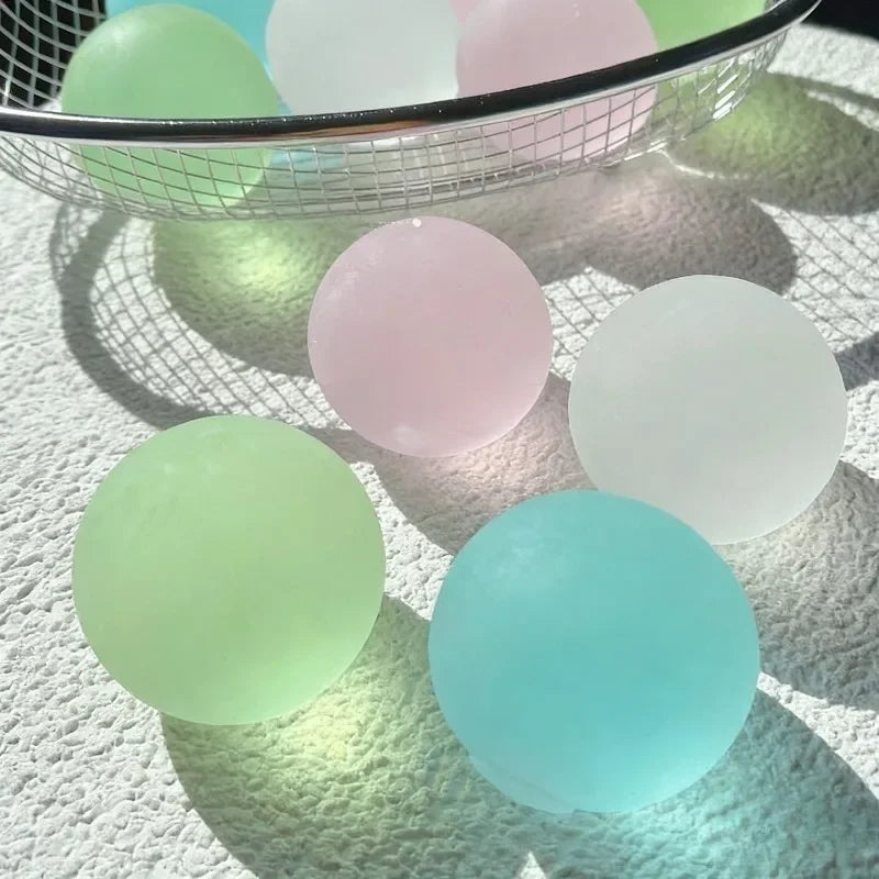 Soft Pink Mochi Squishy Toy, Blue Maltose Sensory Squeeze Ball, Coconut Oil Slow-Rebound Decompression Fidget Toy Xmas Gift