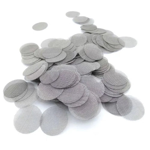 100Pcs Stainless Steel Smoking Pipe Filters Silver Screens Mesh Net Tobacco Smoking Combustion-supporting Accessories