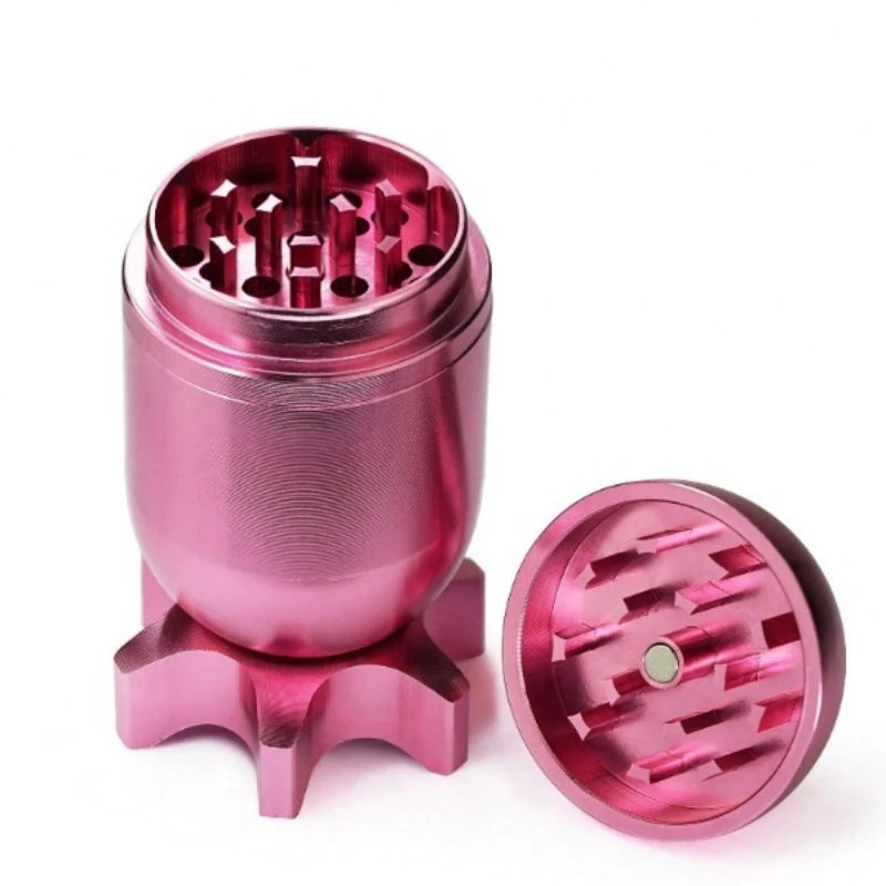 4-Layer Missile Shape Tobacco Grinder 1.5" Cute Aluminum Alloy Spice Grinder Cigarette Herb Manual Grinder with Cleaning Brush