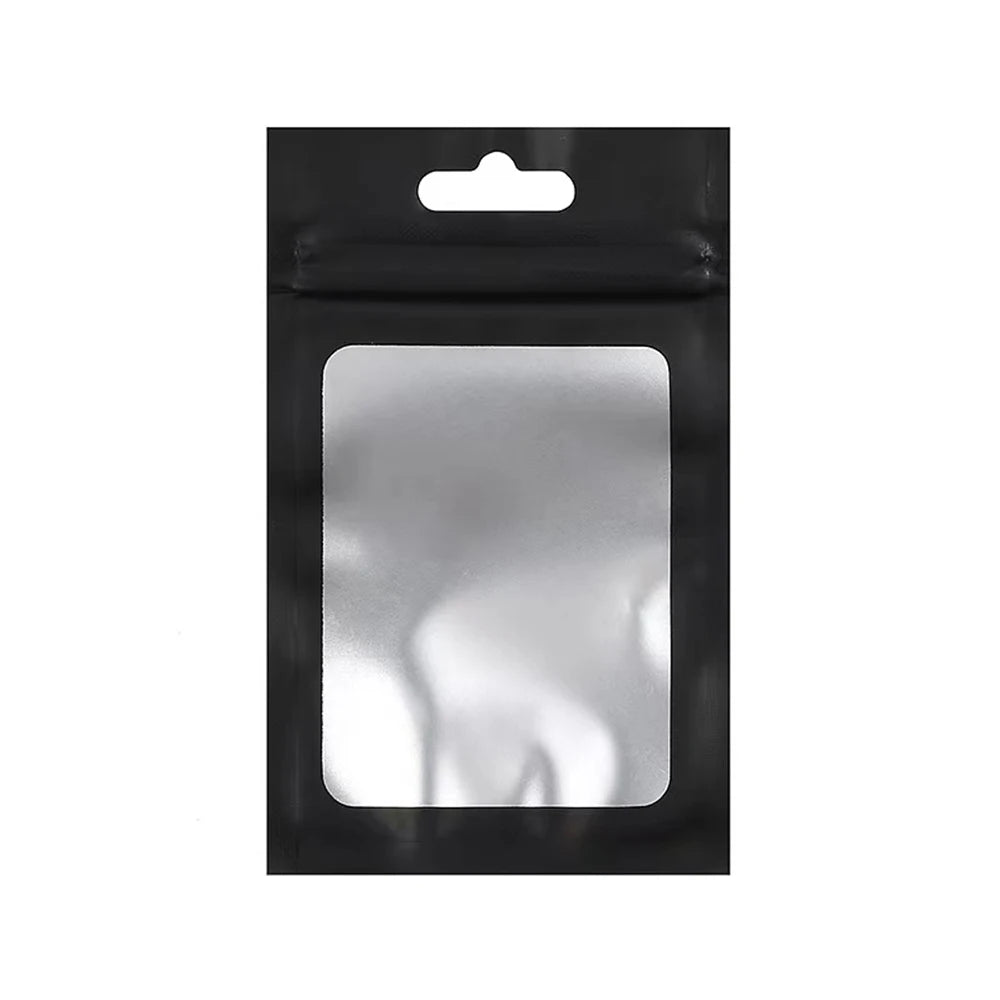 100Pcs Matte Black Mylar Foil Zip Lock Bag for iphone 14 pro case Hang Hole Reusable Tear Notch Food Storage Packaging Pouches