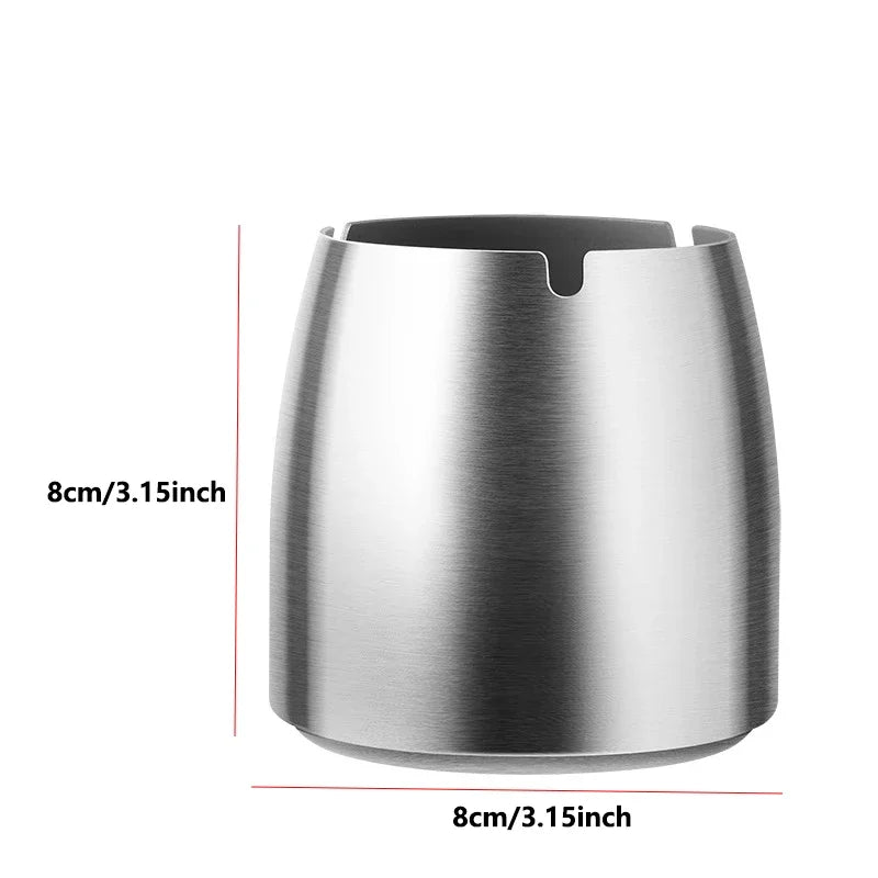 1PC Titanium-plated Stainless Steel Ashtray Car Interior Ash Waste Receptacle with Lid Thicker and Taller Anti-fly Car Ashtray