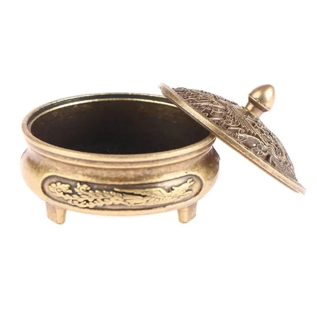 1 copper incense burner, antique alloy, Buddhist incense burner, family tea room incense burner, home decoration