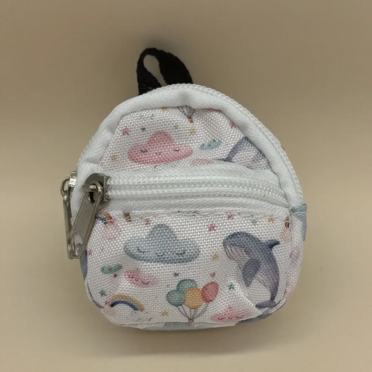 Double-shoulder zipper small coin wallet, key bag mini backpack pendant, toy decoration small bag，1 PC