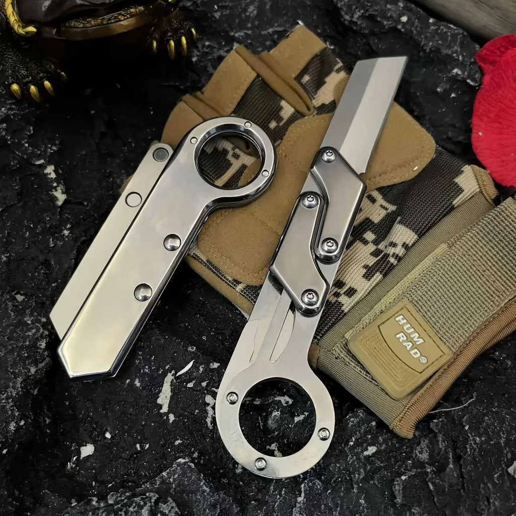 Stainless Steel Folding Knife - Ergonomic, Anti - Slip, Locking - For Outdoor, EDC, and as a Men's Gift
